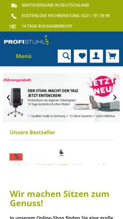 Vorschau der mobilen Webseite www.profistuhl.de, Die SHOPtimisten,- UG