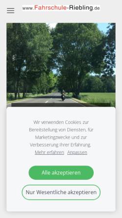 Vorschau der mobilen Webseite www.fahrschule-riebling.de, Fahrschule Riebling - Inh. Ulf Riebling