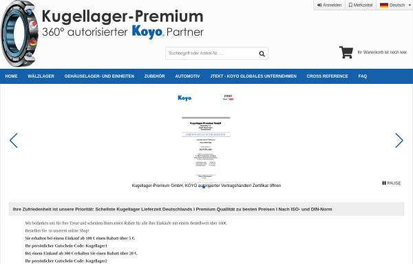 Vorschau von www.kugellager-premium.de, Kugellager-Premium GmbH