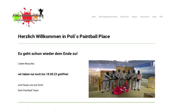 Vorschau von polarion-paintball.de, Polis Paintball Place