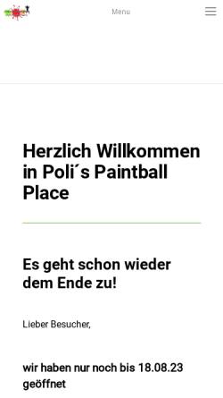 Vorschau der mobilen Webseite polarion-paintball.de, Polis Paintball Place