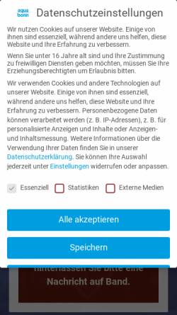 Vorschau der mobilen Webseite www.aquabonn.de, Schwimmbadbau und Wellnessanlagen GmbH