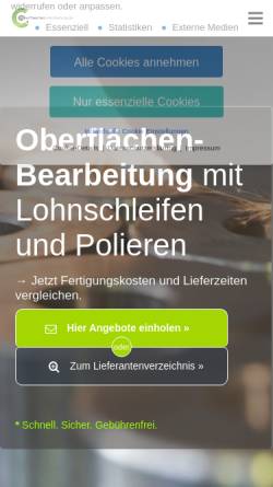 Vorschau der mobilen Webseite oberflaechen-bearbeitung.de, Oberflächen-Bearbeitung