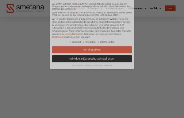 Vorschau von www.finanzdienstleistungen-smetana.de, Finanzdienstleistungen Smetana GmbH & Co. KG