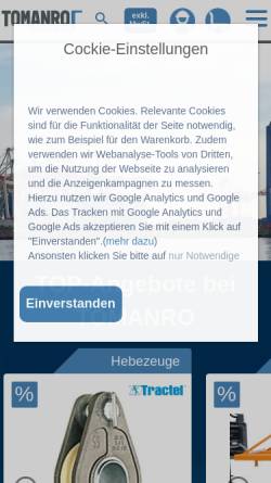 Vorschau der mobilen Webseite www.tomanro.de, TOMANRO GmbH