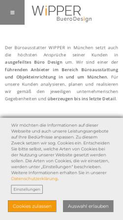 Vorschau der mobilen Webseite www.wipperbuerodesign.de, Wipper Bürodesign GmbH