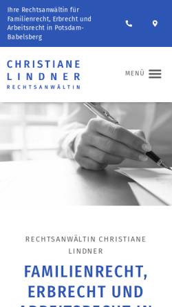 Vorschau der mobilen Webseite www.recht-lindner.de, Rechtsanwältin Christiane Lindner