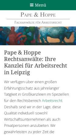 Vorschau der mobilen Webseite www.kanzlei-pape-hoppe.de, Pape & Hoppe Rechtsanwälte