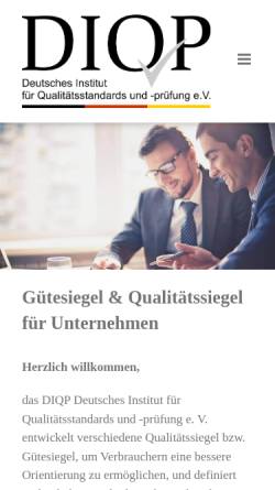 Vorschau der mobilen Webseite www.diqp.eu, DIQP Deutsches Institut für Qualitätsstandards und -prüfung e. V.