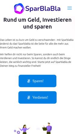 Vorschau der mobilen Webseite www.sparblabla.de, SparBlaBla