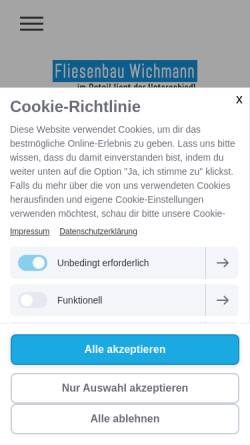 Vorschau der mobilen Webseite www.dein-fliesenleger-berlin.de, Fliesenbau Wichmann
