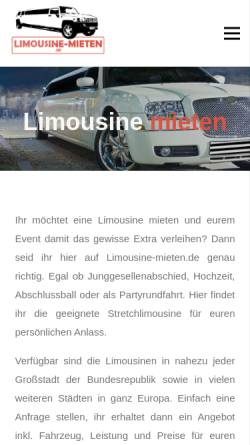 Vorschau der mobilen Webseite www.limousine-mieten.de, Limousine-mieten