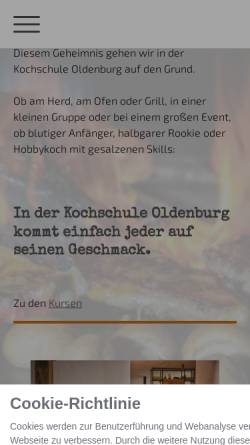 Vorschau der mobilen Webseite www.kochschule-ol.de, Kochschule Oldenburg Erich Holzer