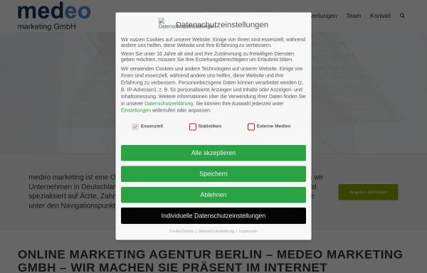 Vorschau von www.onlinemarketingagentur-berlin.de, medeo marketing GmbH