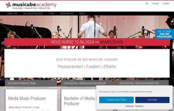 Vorschau von www.musicube-academy.de, musicube academy