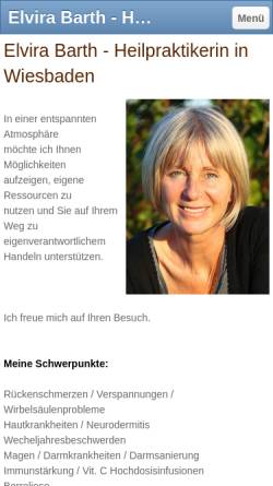 Vorschau der mobilen Webseite www.elvira-barth.de, Elvira Barth