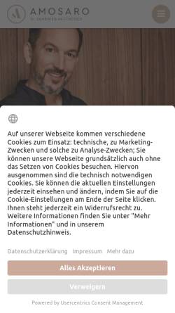 Vorschau der mobilen Webseite www.amosaro.de, AMOSARO – Dr. Sandweg Aesthetics