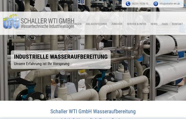 Vorschau von www.schaller-wti.de, Schaller Wassertechnische Industrieanlagen GmbH