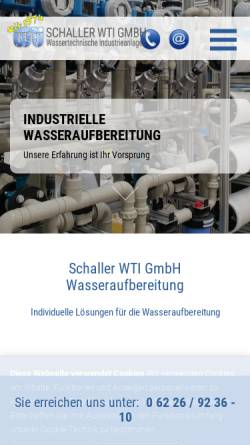 Vorschau der mobilen Webseite www.schaller-wti.de, Schaller Wassertechnische Industrieanlagen GmbH