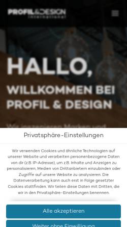 Vorschau der mobilen Webseite www.profil-design.de, Profil & Design Messebau