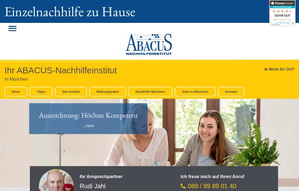 Vorschau von muenchen-links-der-isar.abacus-nachhilfe.de, Abacus Nachhilfe Institut
