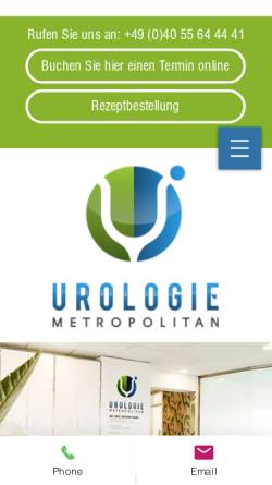 Vorschau der mobilen Webseite www.urologie-metropolitan.de, Urologie Metropolitan