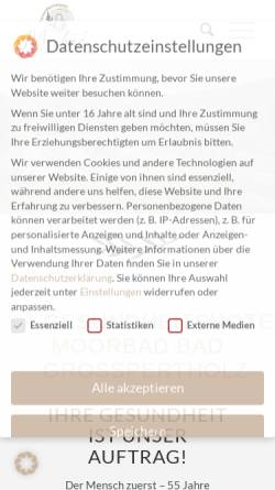 Vorschau der mobilen Webseite www.moorbad-badgrosspertholz.at, Bad Großpertholzer Kurbetriebs- und Fremdenverkehrseinrichtungs-Gesellschaft m.b.H