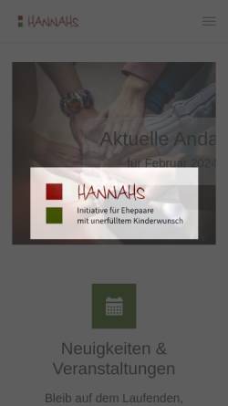 Vorschau der mobilen Webseite hannahs-initiative.de, Hannahs Initative - KALEB e. V.