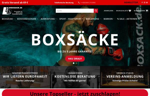 Vorschau von www.boxsack.de, Boxsack