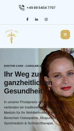 Vorschau der mobilen Webseite www.osteopathie-tcm-klann.de, Privatpraxis Osteopathie-TCM Akupunktur Caroline Klann