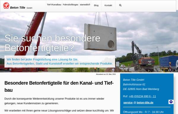 Vorschau von www.beton-tille.de, Beton Tille GmbH & Co.KG