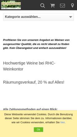 Vorschau der mobilen Webseite www.rhc-weinkontor.de, RHC-Weinkontor e.K.