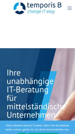 Vorschau der mobilen Webseite temporis-b.de, temporis-B GmbH