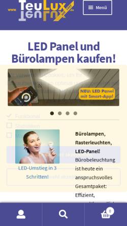 Vorschau der mobilen Webseite lampe-leuchten.de, TEULUX GmbH