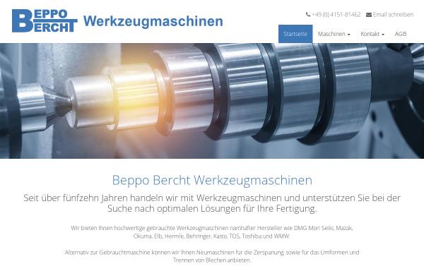 Vorschau von www.bercht-maschinen.de, Beppo Bercht Werkzeugmaschinen