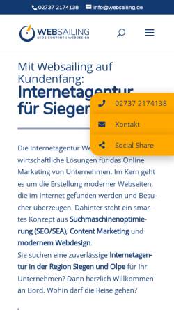 Vorschau der mobilen Webseite www.websailing.de, Websailing