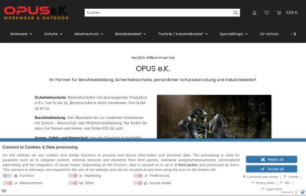 Vorschau von www.arbeitsschutz-opus.de, OPUS e.K. workwear&outdoor