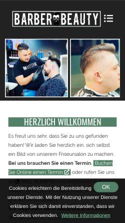 Vorschau der mobilen Webseite barberbeauty.de, Friseur Brackwede Barber&Beauty