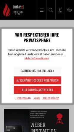 Vorschau der mobilen Webseite www.meingrillshop.at, Mein Grillshop