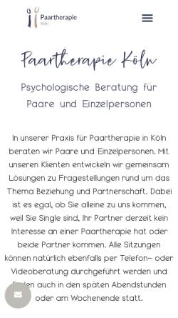 Vorschau der mobilen Webseite www.paartherapiekoeln.org, Paartherapie Köln - Nadine Pfeiffer