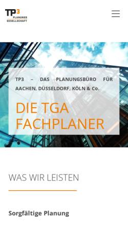 Vorschau der mobilen Webseite www.tp3-tga.de, TP3 Planungsgesellschaft mbH
