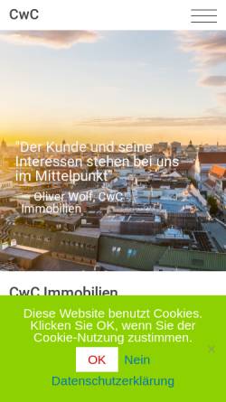 Vorschau der mobilen Webseite cwc-immobilien.de, CwC Immobilien - Corell & Wolf Consulting GmbH