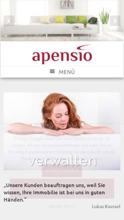 Vorschau der mobilen Webseite apensio.de, Apensio Immobilien