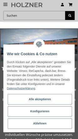 Vorschau der mobilen Webseite holzner-trading.de, Holzner Edelstahldesign