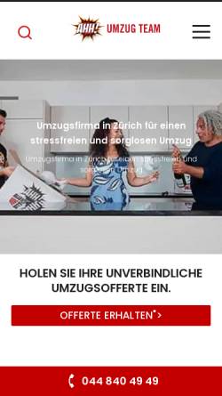 Vorschau der mobilen Webseite umzugteam.ch, AHH Umzug Team GmbH