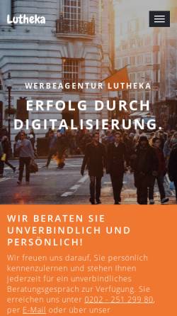 Vorschau der mobilen Webseite www.lutheka.de, Werbeagentur LUTHEKA