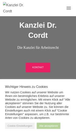 Vorschau der mobilen Webseite kanzlei-cordt.de, Kanzlei Dr. Cordt - Rechtsanwälte
