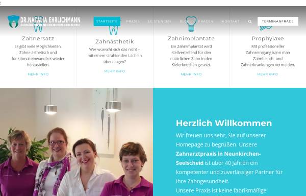 Vorschau von dr-ehrlichmann.de, Zahnarztpraxis Dr. Natalia Ehrlichmann