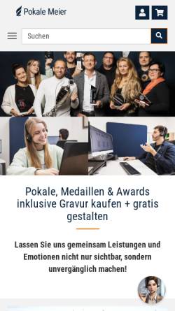 Vorschau der mobilen Webseite pokale-meier.de, Pokale Meier