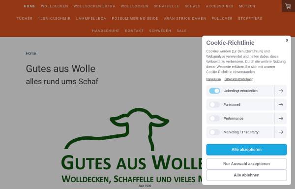 Vorschau von www.gutesauswolle.de, Gutes aus Wolle